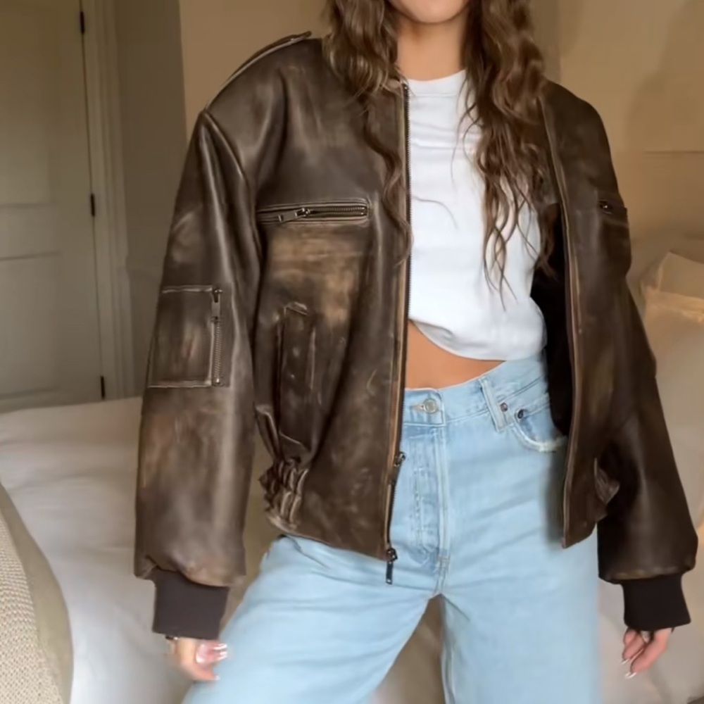 Luna Leather Bomber Jacket Ducie - Picture 5 of 5